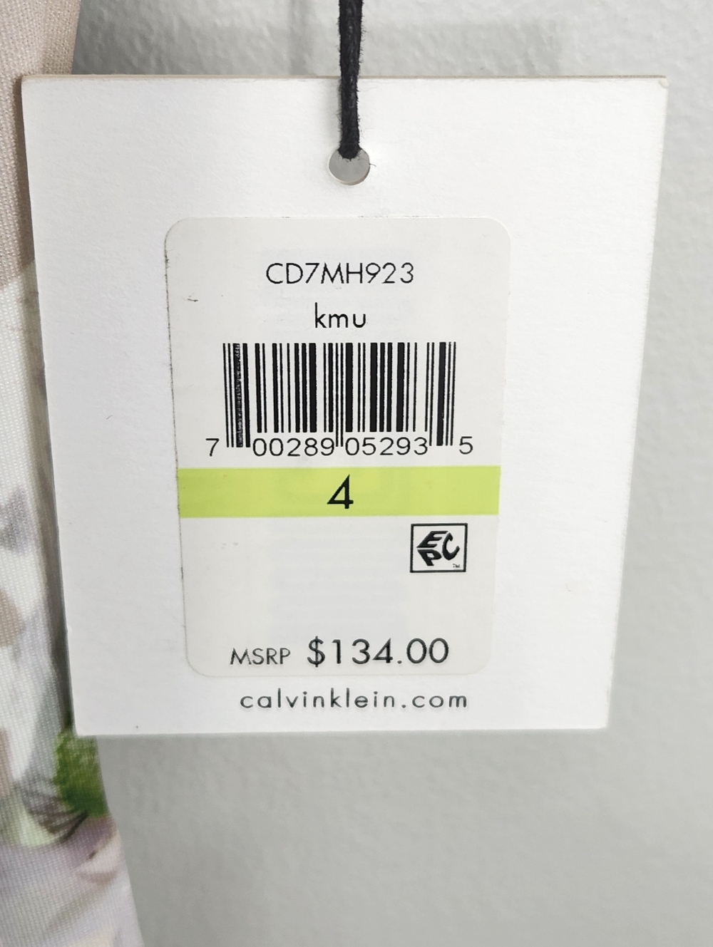 Calvin Klein Calla Lily Print Scuba Stretch Sheath Dress Size 4 Beige Green NWT - Picture 6 of 11